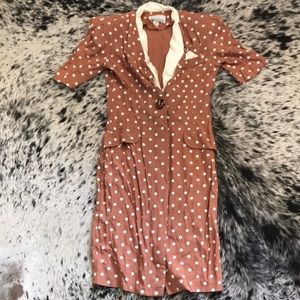 Sheri Martin 1980s Desert Sunset Pink Dotted Dress